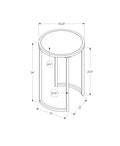 Accent Table, Side, Round, End, Nightstand, Lamp, Living Room, Bedroom, White Marble Look Laminate, Grey Metal, Contemporary, Modern White Metal