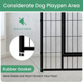 Dog Playpen 24 Inch 8 Panels, Heavy Duty Metal Pet Playpen Indoor Outdoor For Camping, Yard, Rv, Garden Fence, Privacy Patio, Black Black Metal
