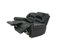 Plush Relax 1Pc Manual Motion Loveseat Black Color Bonded Leather 2 Seat Couch Armrest Cushion Seating Living Room Furniture Black Faux Leather Metal Primary Living Space Cushion Back Contemporary,Modern Pillow Top Arms Metal 2 Seat