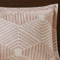 Cotton Jacquard Comforter Set Blush Full Queen Queen Blush Cotton