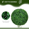 Homcom Set Of 2 15.75 Inch Artificial Ball Boxwood Topiary Trees Balls, Indoor Outdoor Fake Plants For Home, Office & Living Room Decor Green Plastic