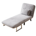 31.5 Convertible Chair Bed, Tri Fold Sofa Bed With Adjustable Backrest & Pillow, Leisure Chaise Lounge Couch With Sturdy Steel Frame For Home & Office, Comfortable Sleeper Chair Light Gray Light