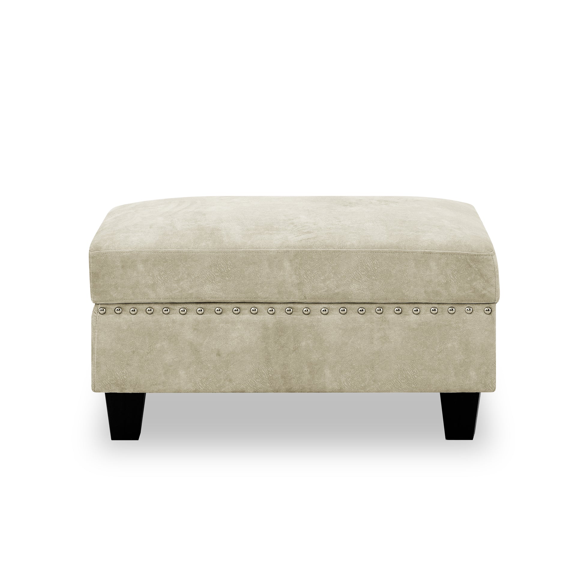 Sectional 3 Seaters Sofa ,Double Sided Multi Functional Footstool, Storage Matnon Slip Leg, Two Pillows, Velvet,Beige Beige Velvet 3 Seat