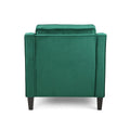 Velvet Club Chair, Green Green Velvet Wood Primary Living Space Cushion Back Casual,Contemporary Flared Arms Velvet 1 Seat