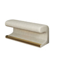 Entryway Bench Leather Upholstered Ottoman With Led Sensor Light For Living Room ,Bedroom,End Of Bed Beige Leather