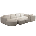 104.32*70.86 Modular Sectional Sofa Sleeper Couch, Sectional Sofa With Chaise And Ottoman, Convertible U Shaped Modular Sofa Set For Living Room, Bedroom. Memory Foam, White. Combo A B C D White Primary Living Space Soft Minimalist,Modern Memory Foam