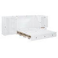 Queen Size Murphy Bed With Usb Port, Little Wardrobes And Drawers, White Queen White Particle Board Mdf