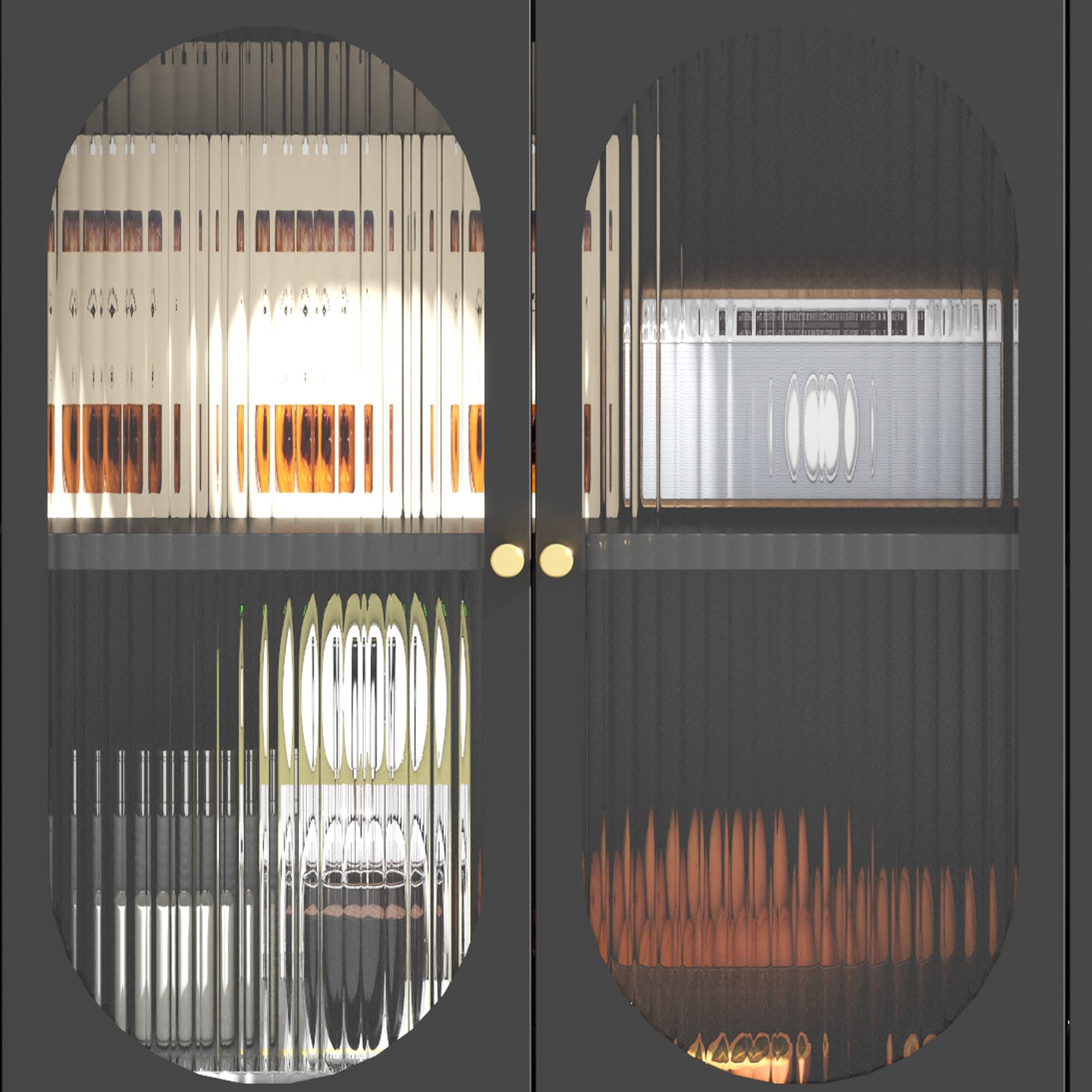 Metal Sideboard Cabinet With 4 Glass Door, Steel Locker Sideboard Buffet Cabinet, Sideboard Buffet Cabinet With 4 Doors, Kitchen Storage Cabinet, Coffee Bar Cabinet For Kitchen, Living Room, Black