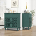 2 Door 2 Drawer Cabinet, American Furniture, Suitable For Bedroom, Living Room, Study Dark Green Mdf