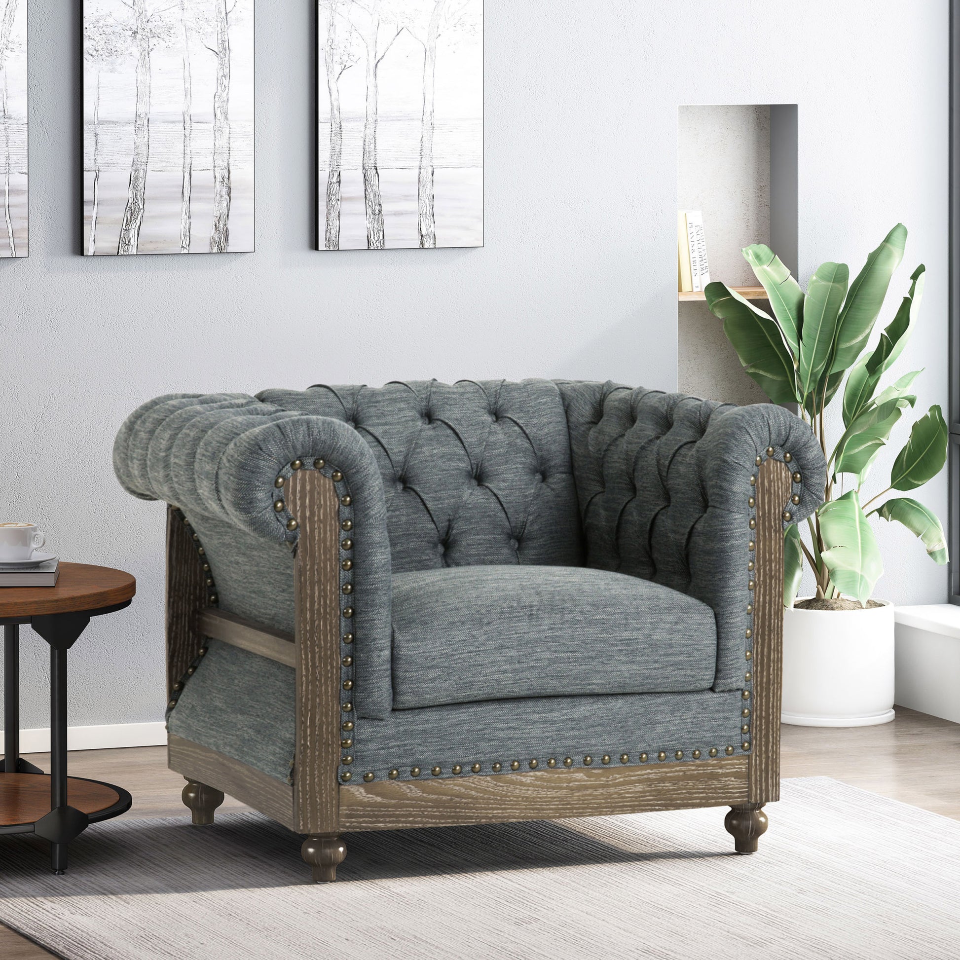 Club Chair Charcoal Fabric