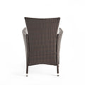 Clementine Outdoor Multibrown Pe Wicker Dining Chairs Set Of 2 Brown Multi Pe Rattan Iron Waterproof Fabric