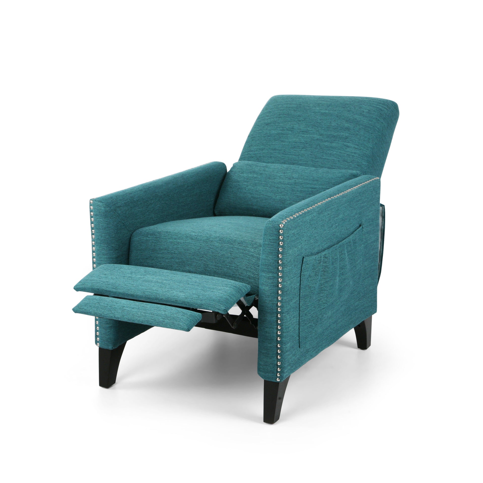 Push Back Recliner Teal Fabric