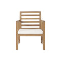 Outdoor Acacia Wood Club Chairs, 2 Pcs Set, Natural Stained White, 25.5