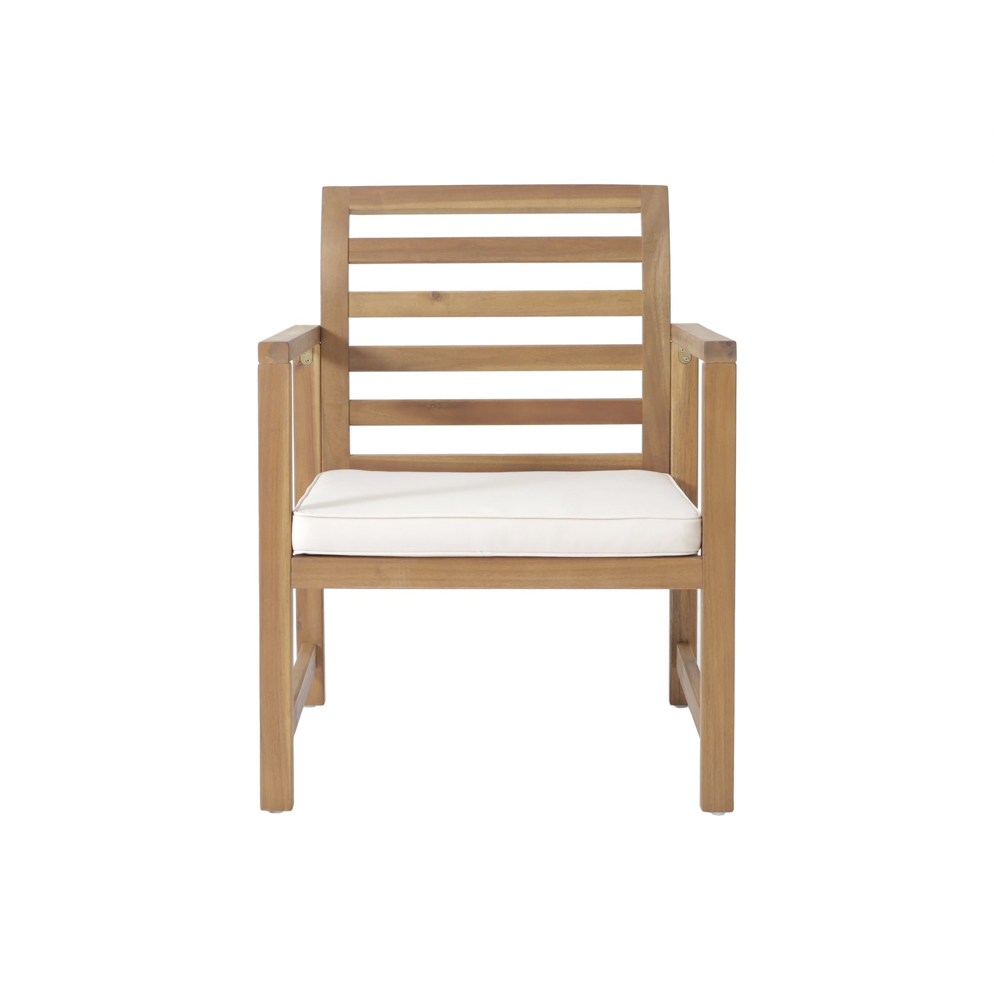 Outdoor Acacia Wood Club Chairs, 2 Pcs Set, Natural Stained White, 25.5"D X 24.5"W X 33.0"H Natural Acacia Wood