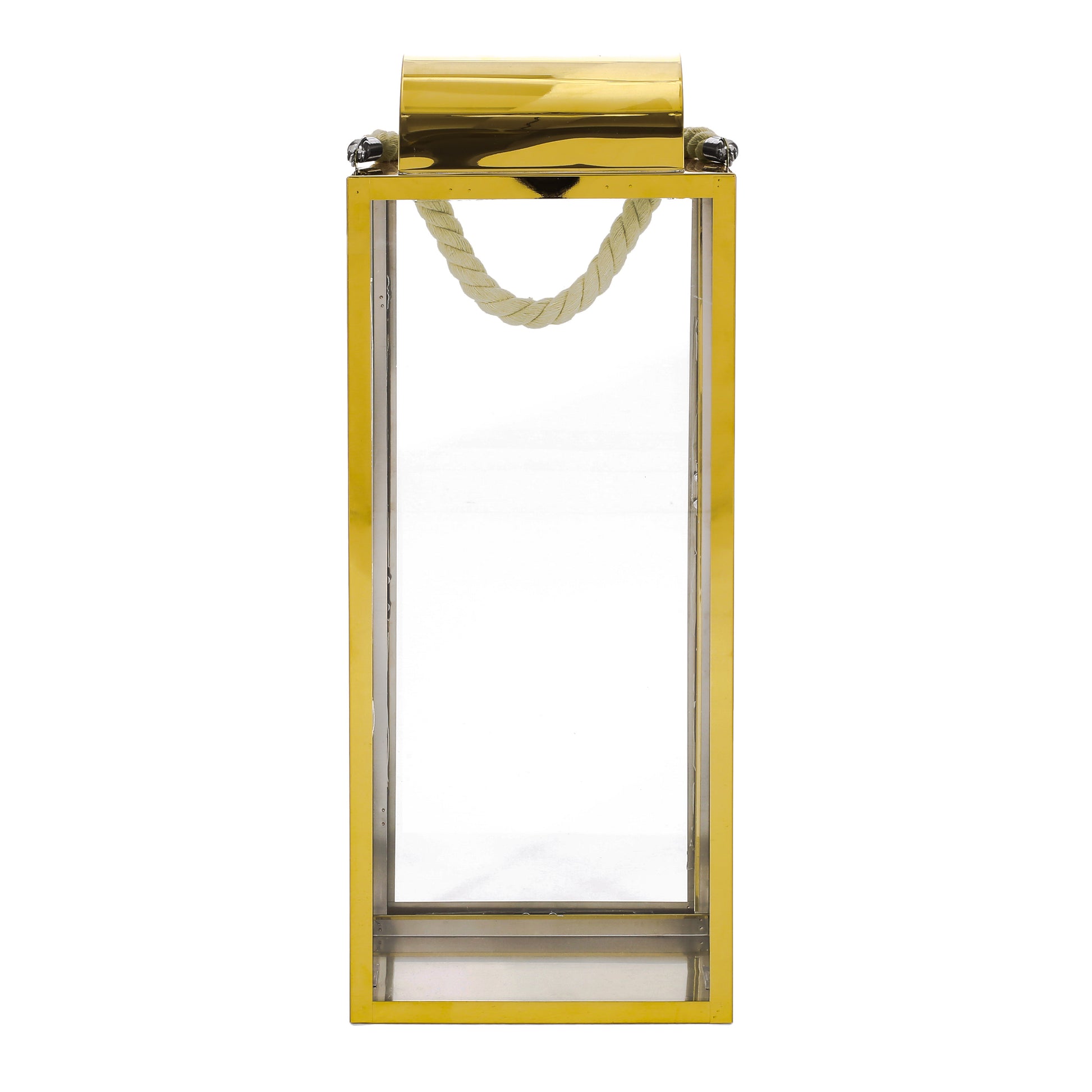 Larry 22"H Stainless Steel Lantern Gold Stainless Steel