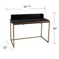 Caldlin Flip Top Desk W Storage Black Mdf