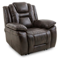 Oportuna Dual Power Recliner Coffee Dark Brown Dark Brown Wood