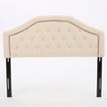 Queen&Full Sized Headboard Queen Beige Fabric