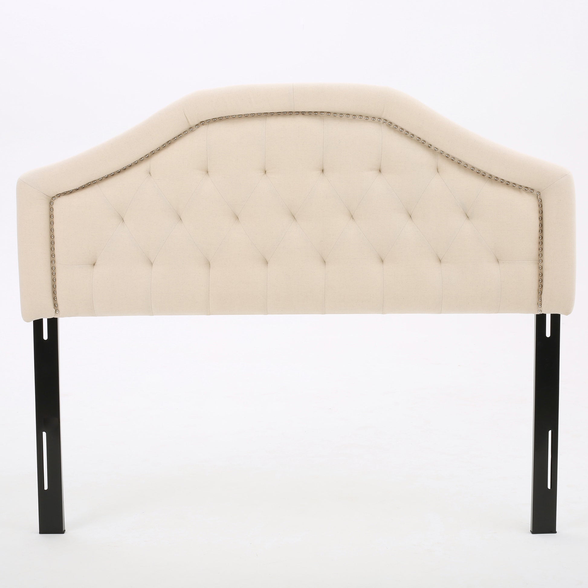 Queen&Full Sized Headboard Queen Beige Fabric