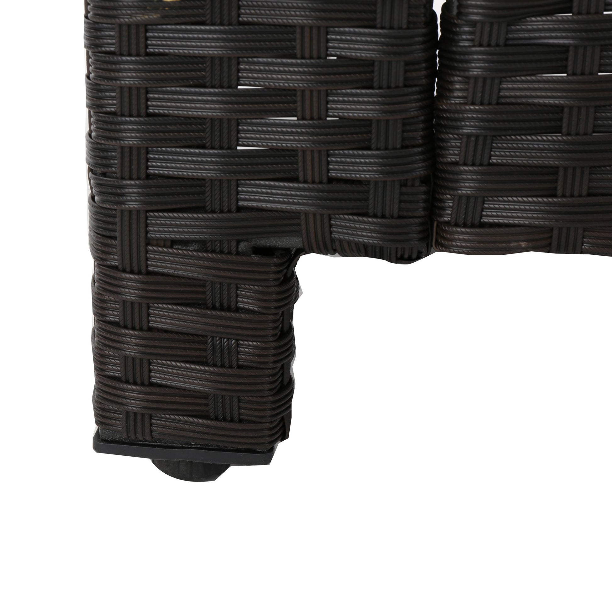 Puerta 4Pc Set Dark Brown Rattan Fabric