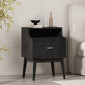 Disa 1 Drawer Nightstand Black Mdf