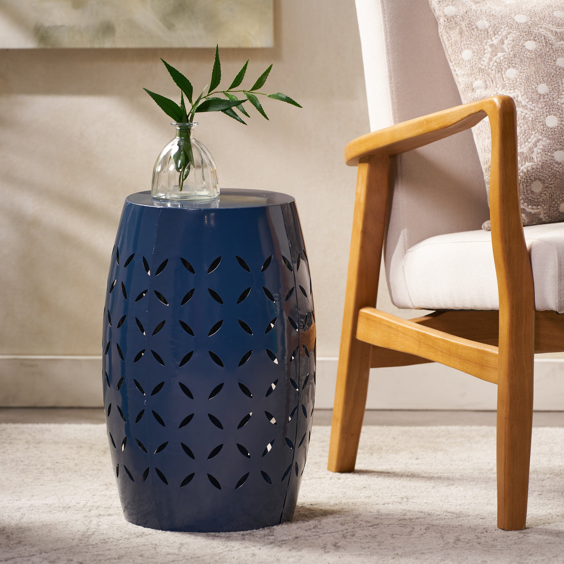 Lilac 12 Side Table Dark Blue Iron