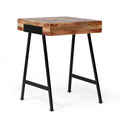 Wood & Iron End Table Natural Wood Metal