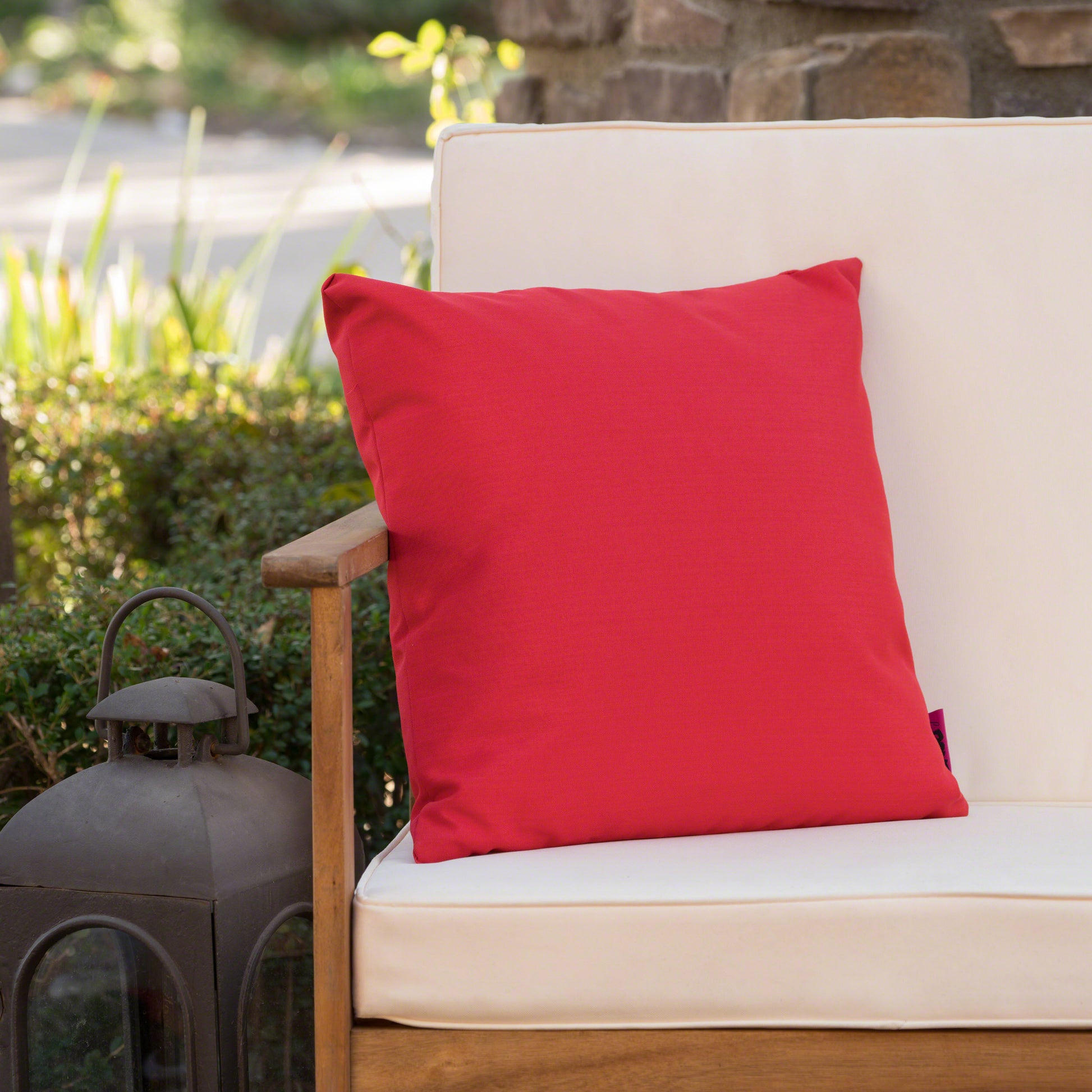 Coronado Square Pillow Set Of 2 Red Fabric