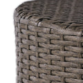 Kingstown Rd Barrel Side Table Grey Rattan