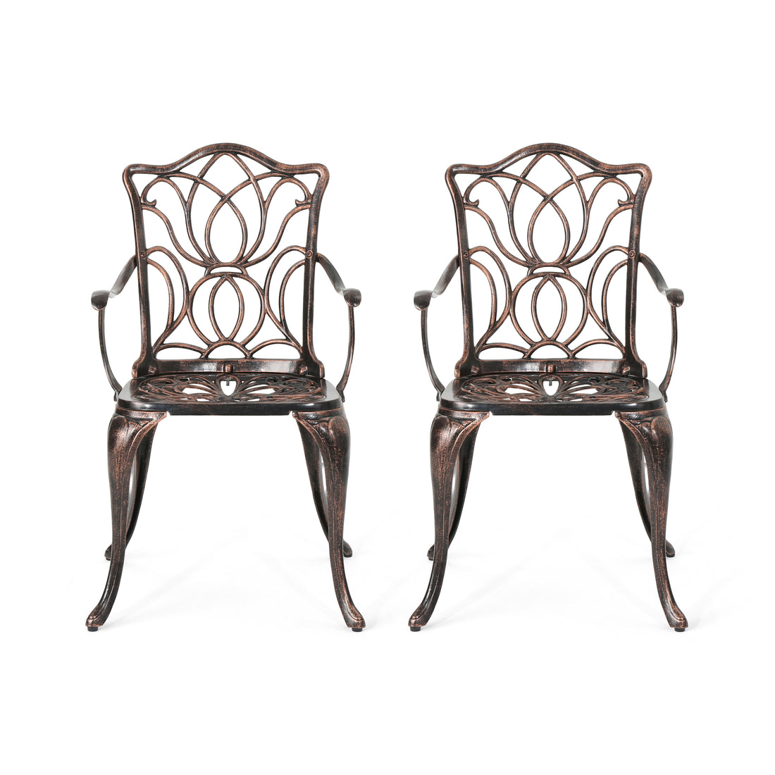 Tucson Dining Chair, Black Copper Set Of 2 Copper Aluminium