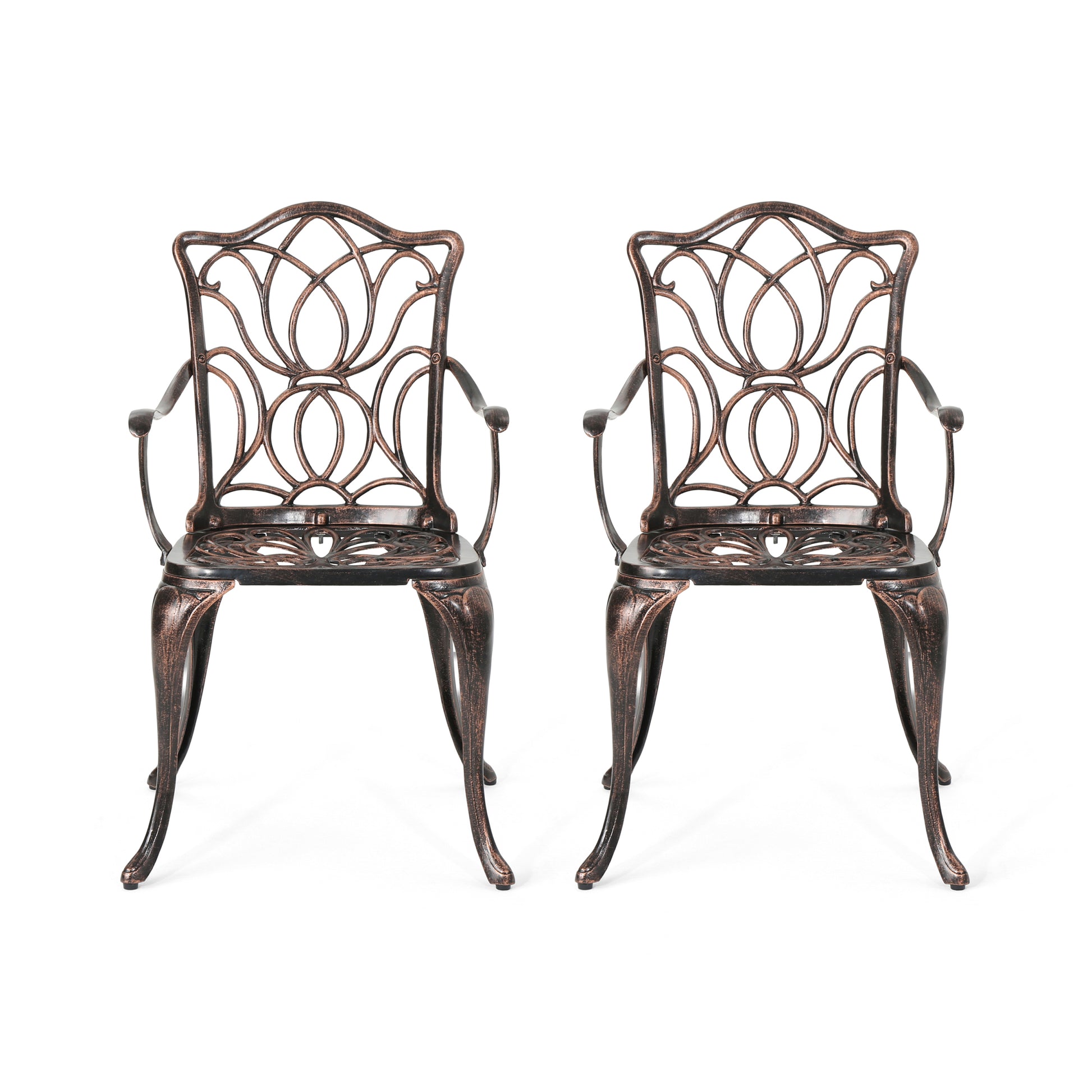 Tucson Dining Chair, Black Copper Set Of 2 Copper Aluminium