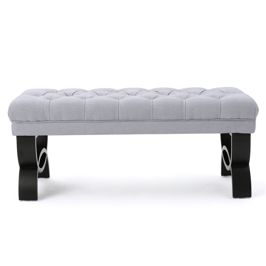 Hilton Ottoman Light Grey Fabric