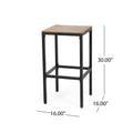 Ezra Barstool Teak Black Acacia Wood