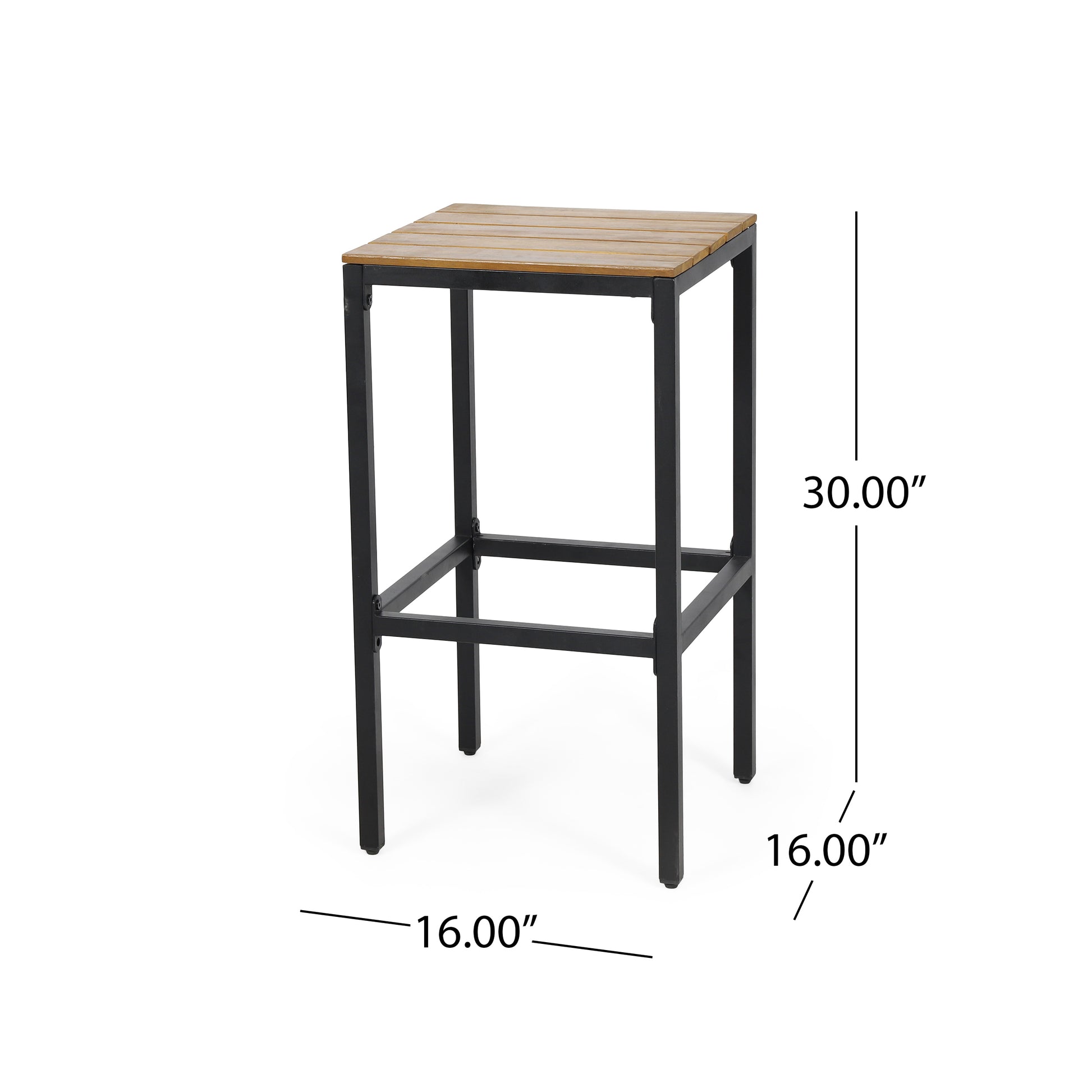 Ezra Barstool Teak Black Acacia Wood