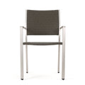 Cape Coral Outdoor Wicker Dining Chairs With Aluminum Frames, 2 Pcs Set, Grey Grey Aluminium