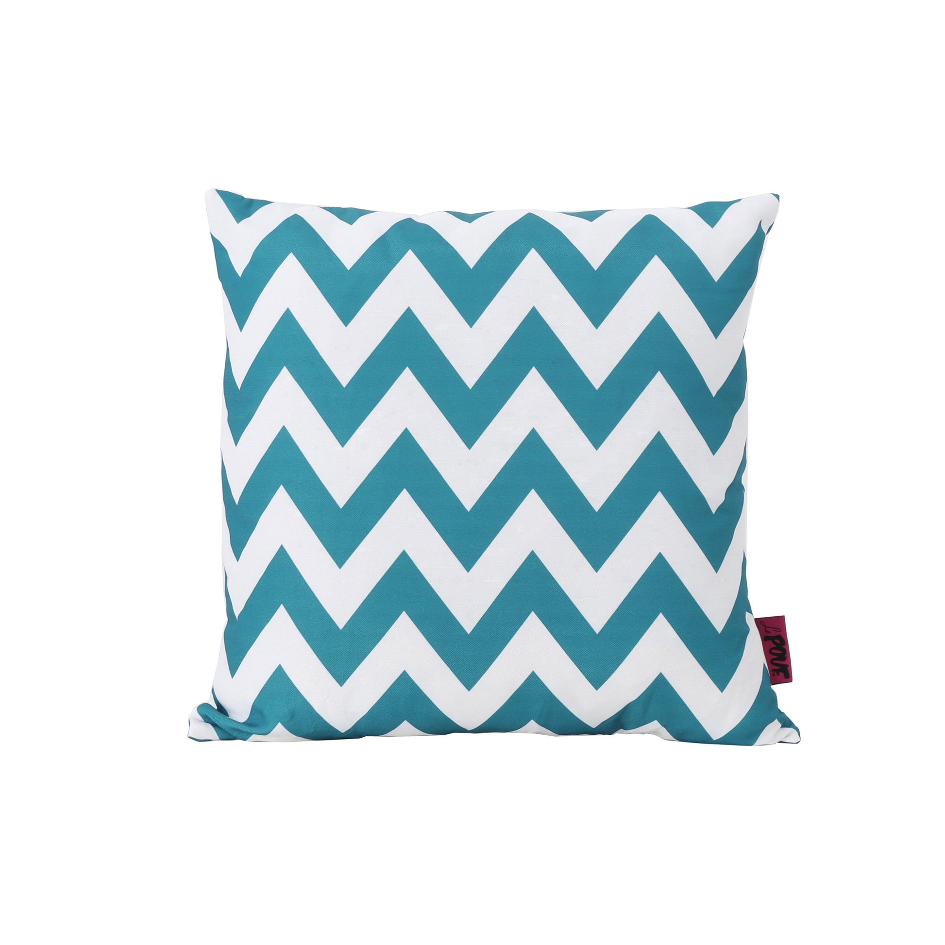 Marisol Chevron Square Pillow Teal Fabric