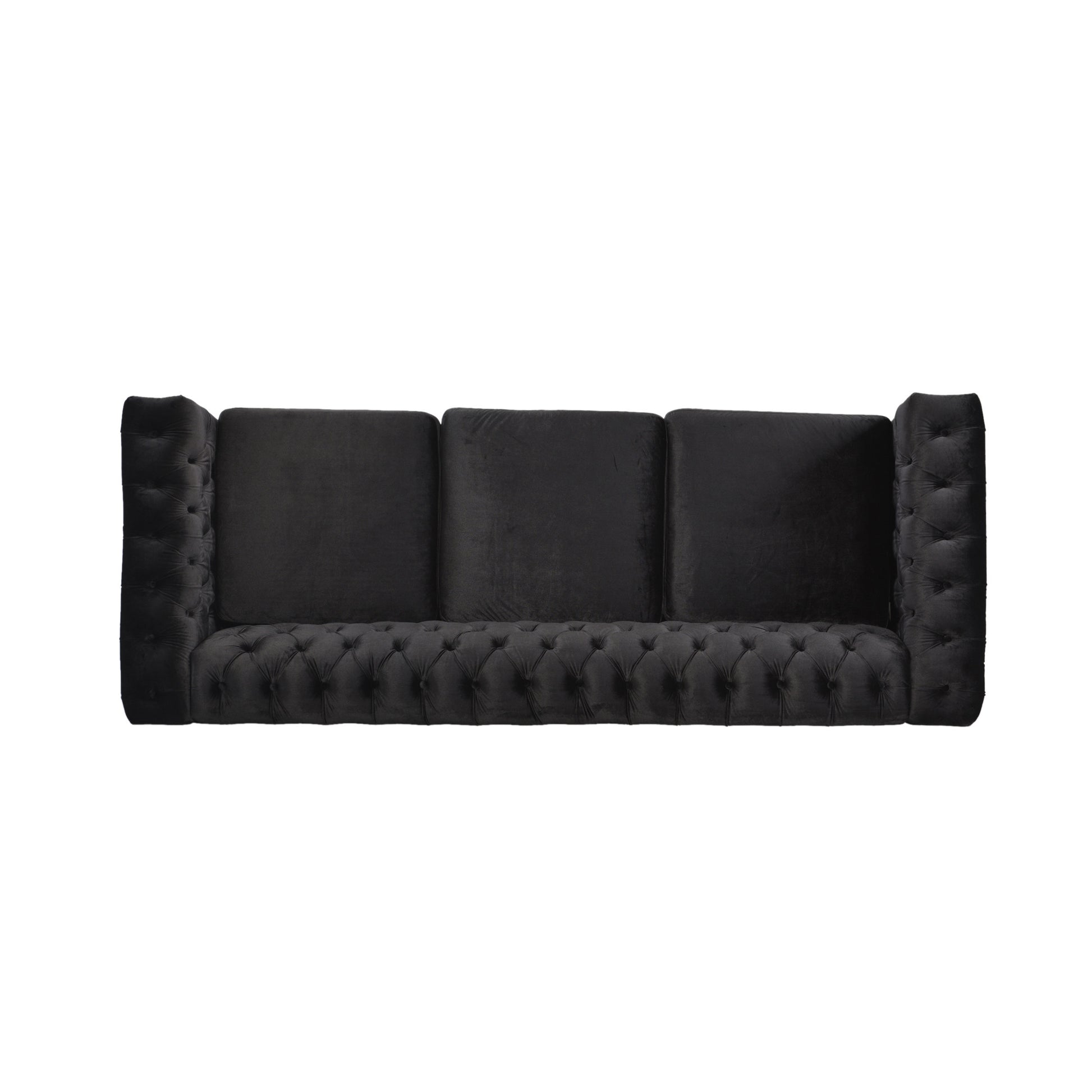 Sofa 3 Seater Black Velvet