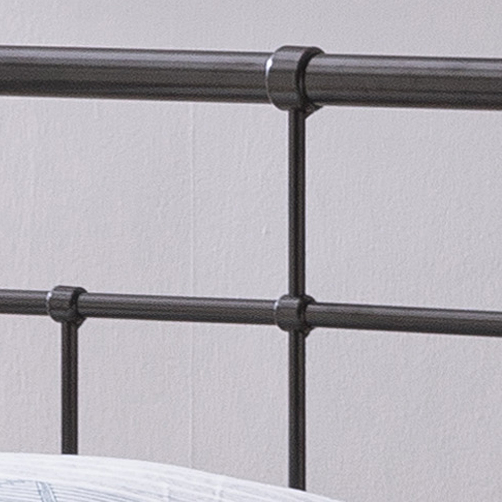 Queen Size Metal Bed Charcoal Grey Iron