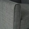 Dark Grey Linen Push Back Chair For Elegant Home D Cor Grey Fabric