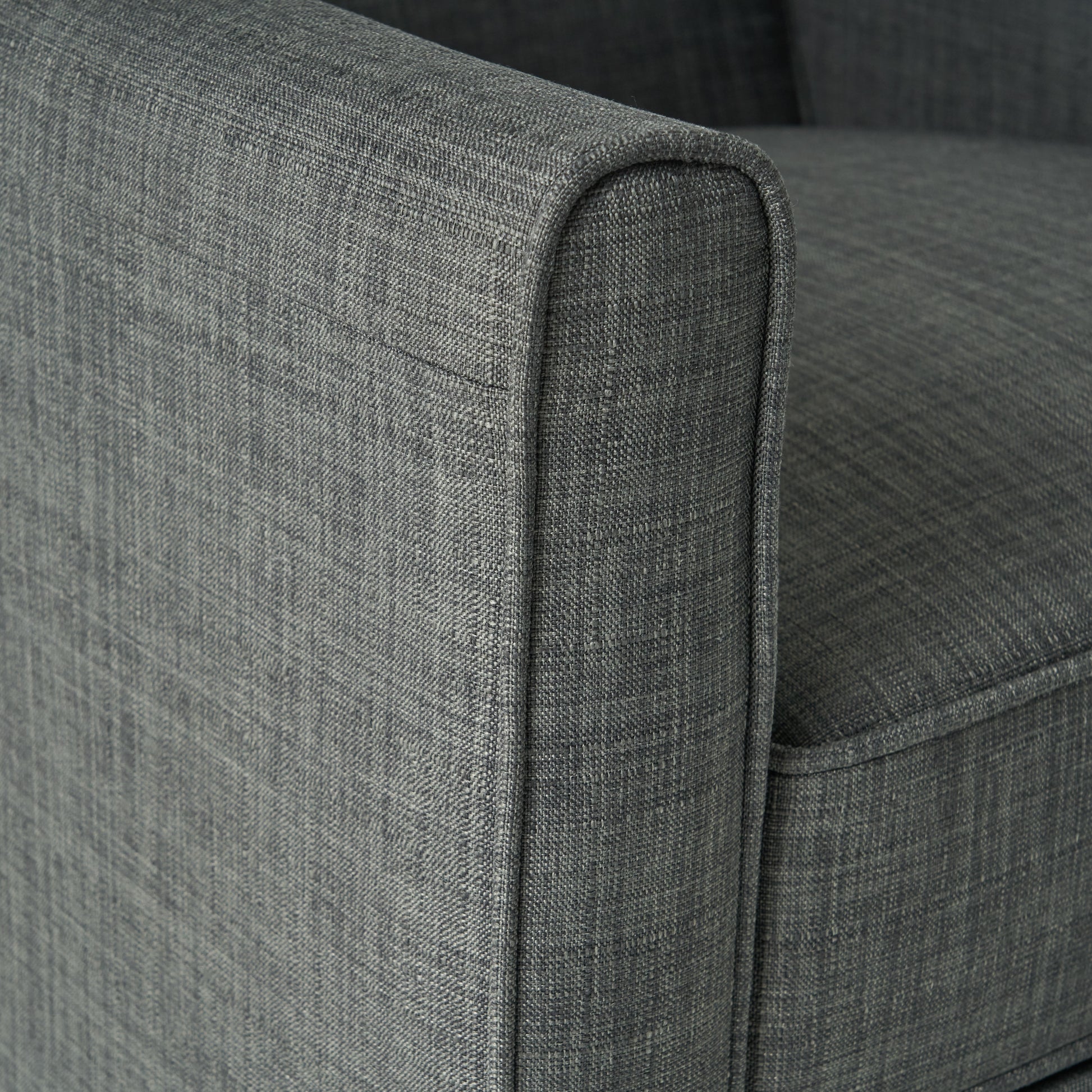 Dark Grey Linen Push Back Chair For Elegant Home D Cor Grey Fabric