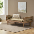 Chaise Lounge Beige Fabric