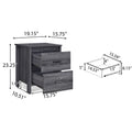 Toolless Assembly Nightstand Dark Grey Mdf