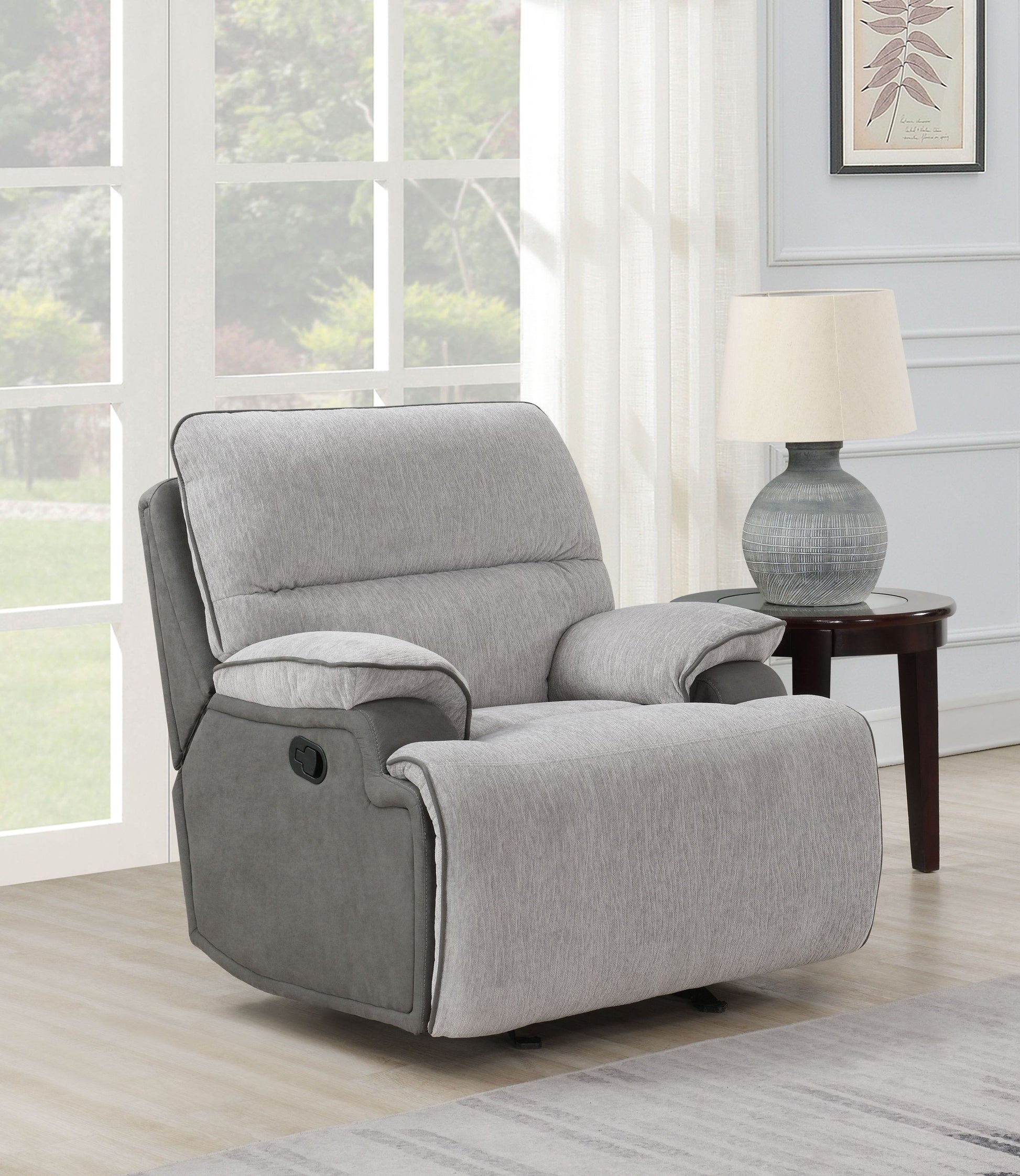 Cyprus Recliner Chair Gray Gray Fabric