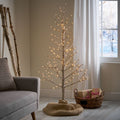 5Ft Paper Led Tree Champagne Iron