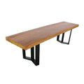 Verona Concrete Dining Bench Top Brown No Dining Set Walnut Brown Weather Resistant Frame Garden & Outdoor Concrete Concrete