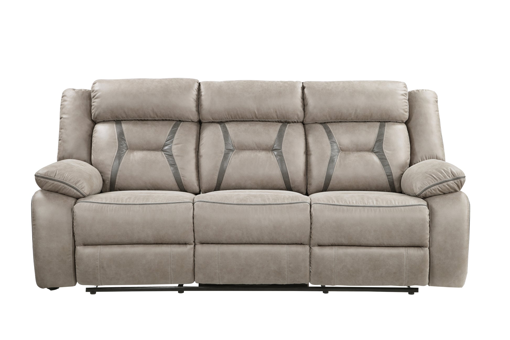 Tyson 3 Piece Living Room Set Dark Gray Dark Gray Faux Leather