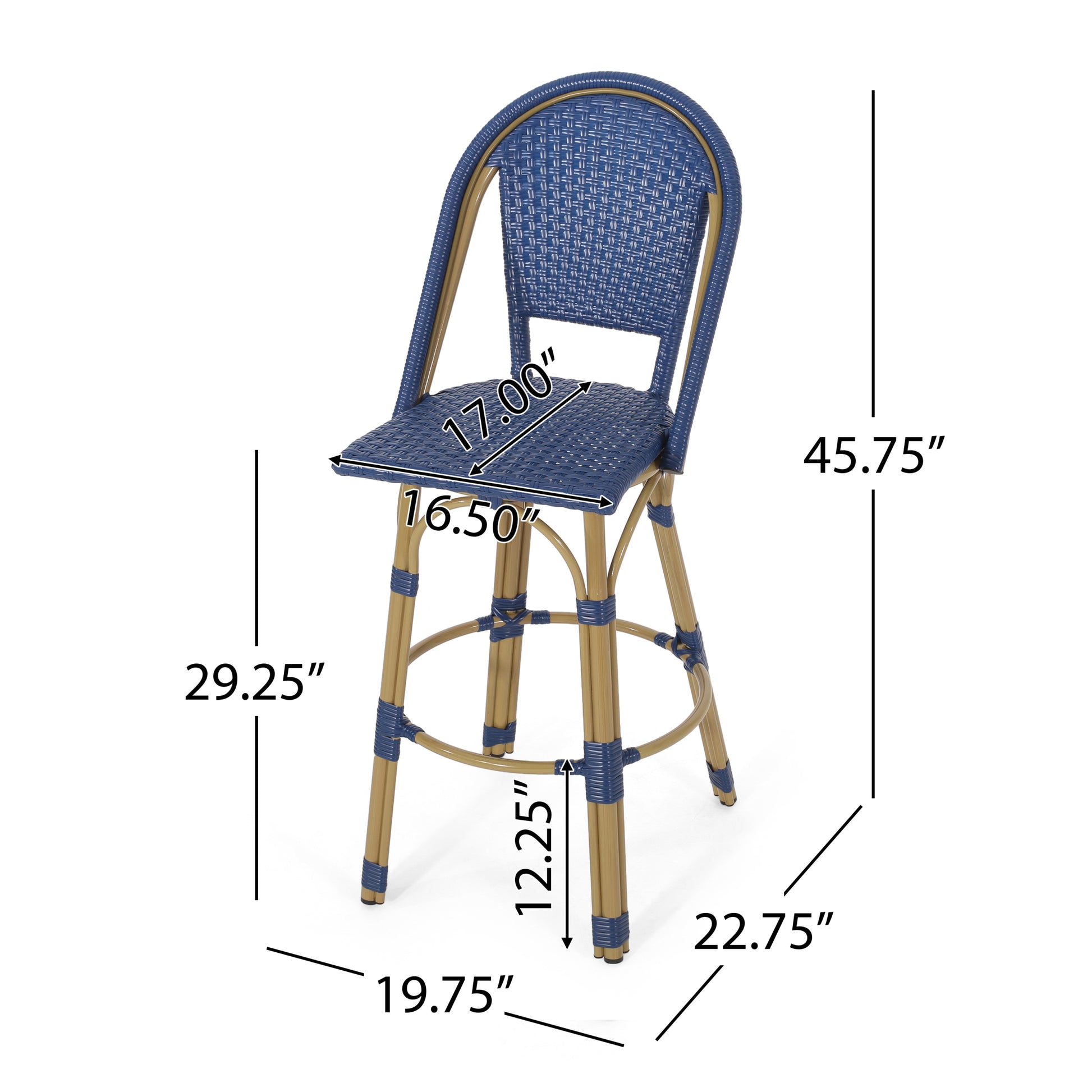 Barstool Blue Wicker