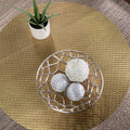 Judmont Round Cocktail Table W Embossed Top Black Iron