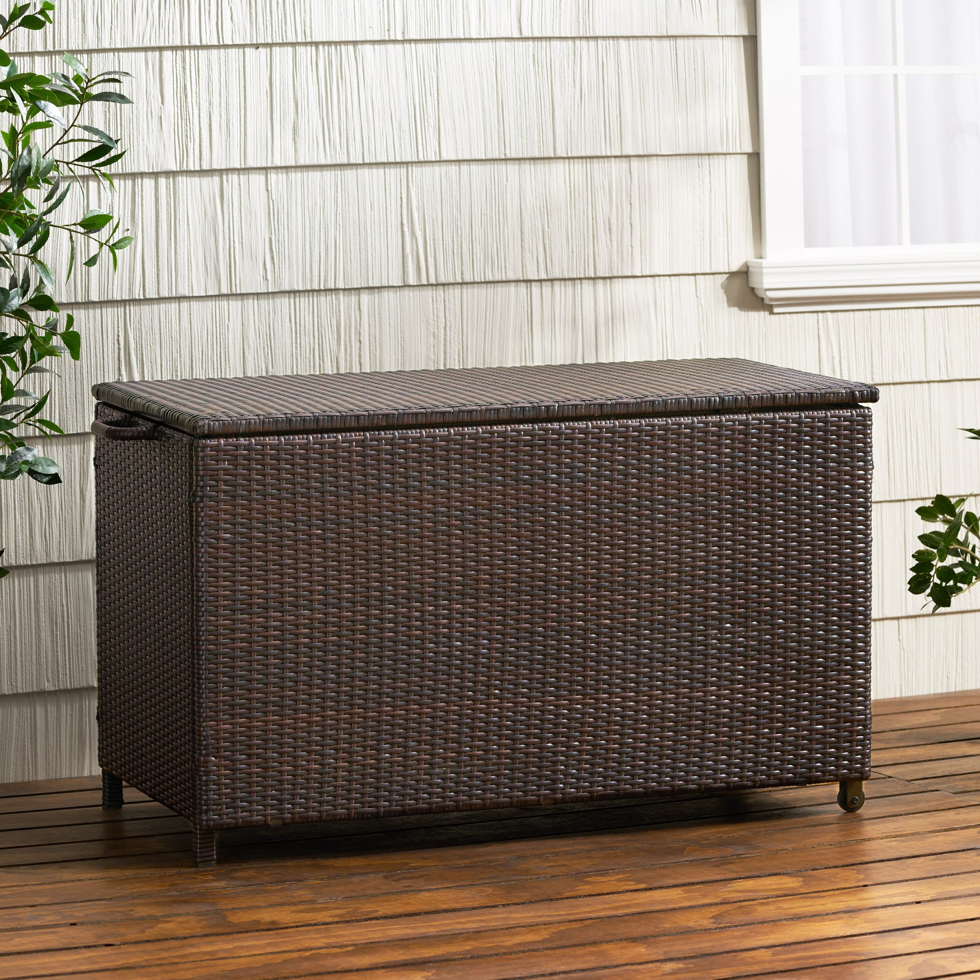 Blake Wicker Cushion Box Brown Multi Rattan