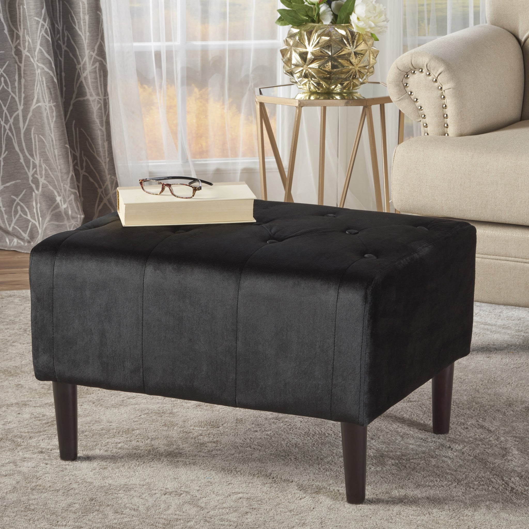 Ottoman Black Velvet